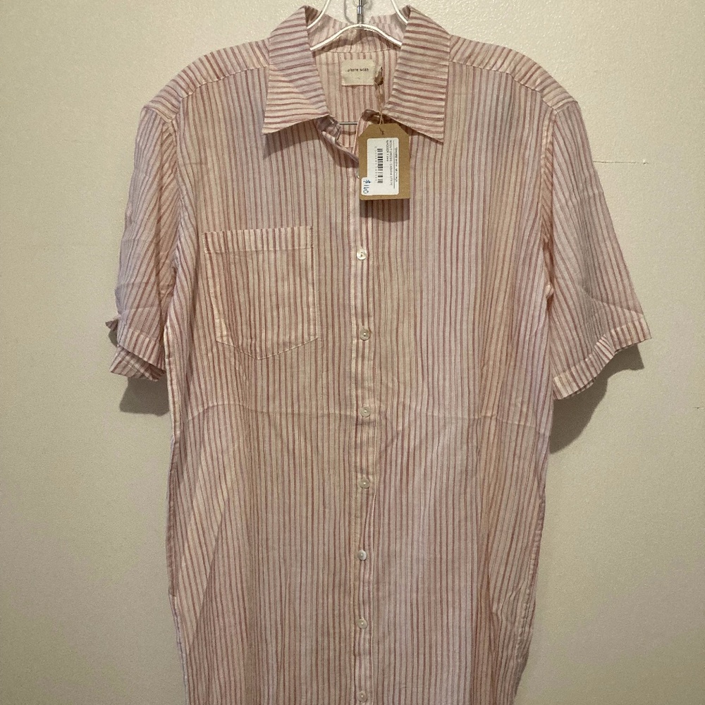 NWT cotton dress / shirt red stripe SMALL